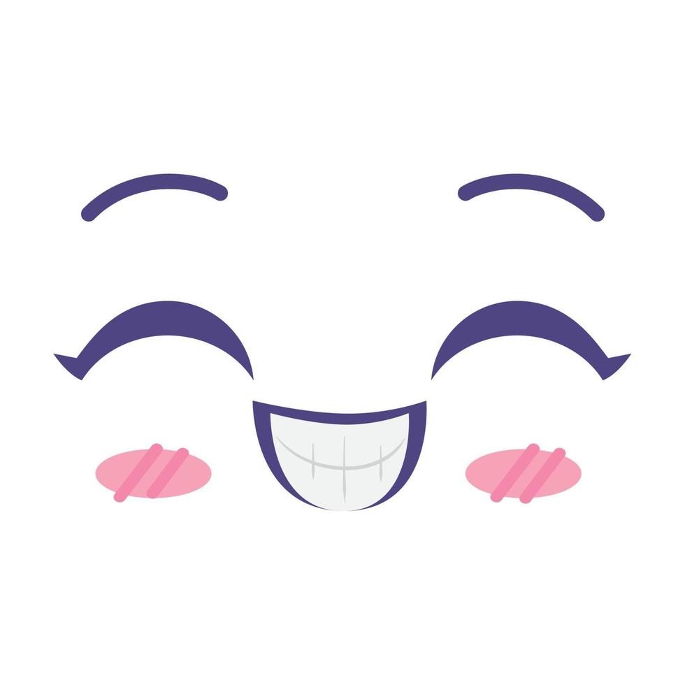 visage kawaii souriant vecteur