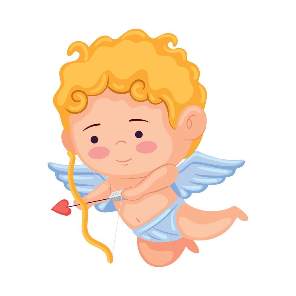 Cupidon ange avec arc vecteur