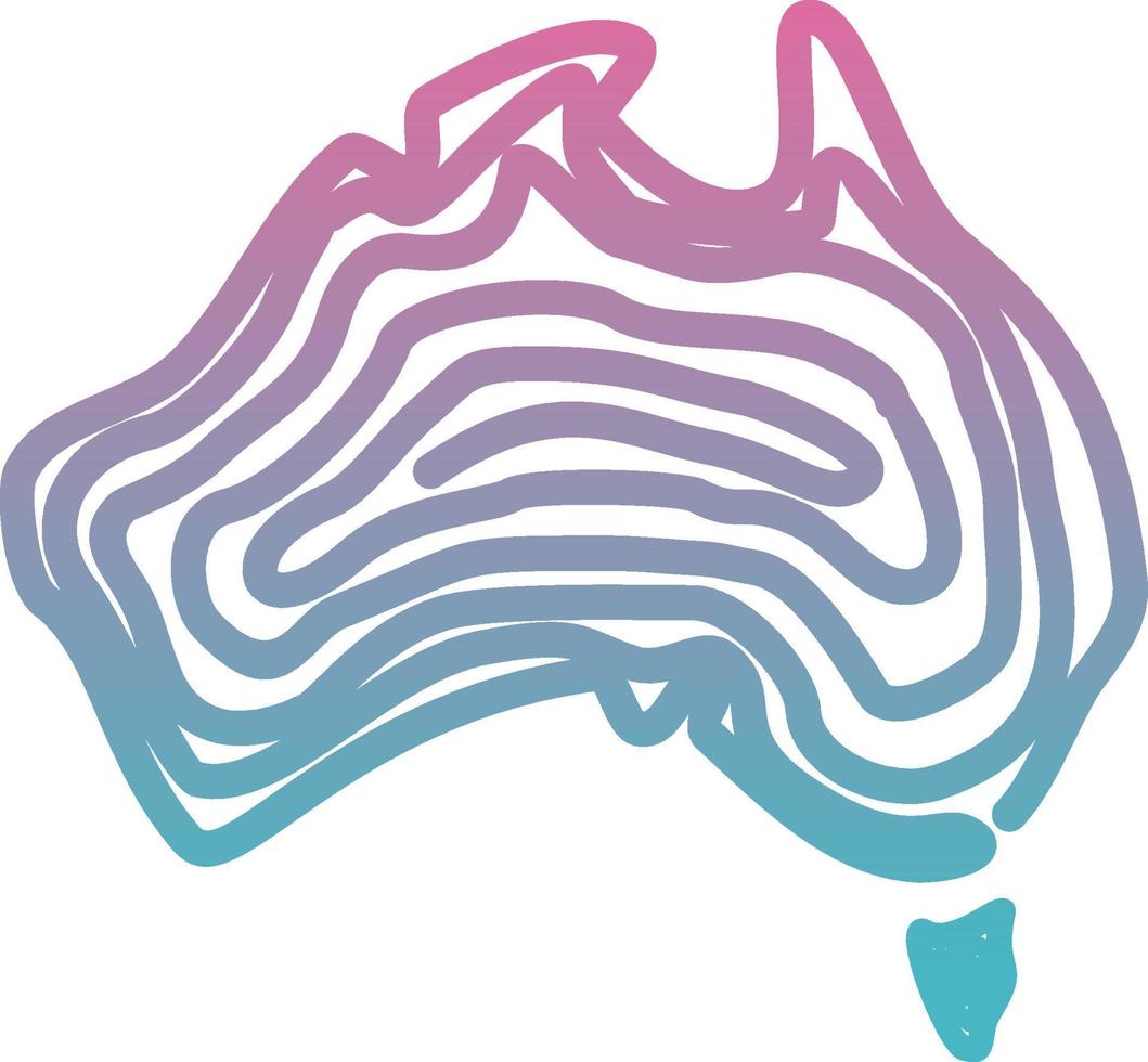 symbole de conception de concept de carte australienne colorée vecteur