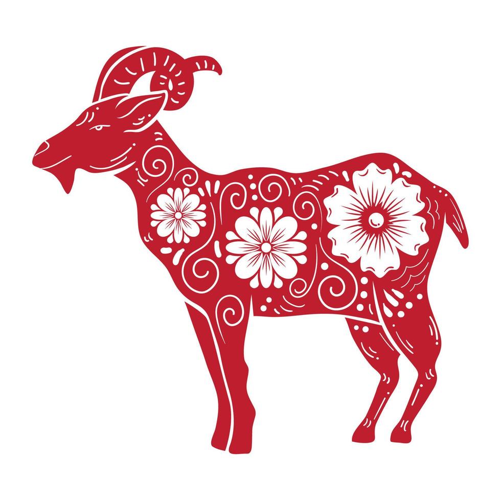 animal de chèvre du zodiaque chinois vecteur