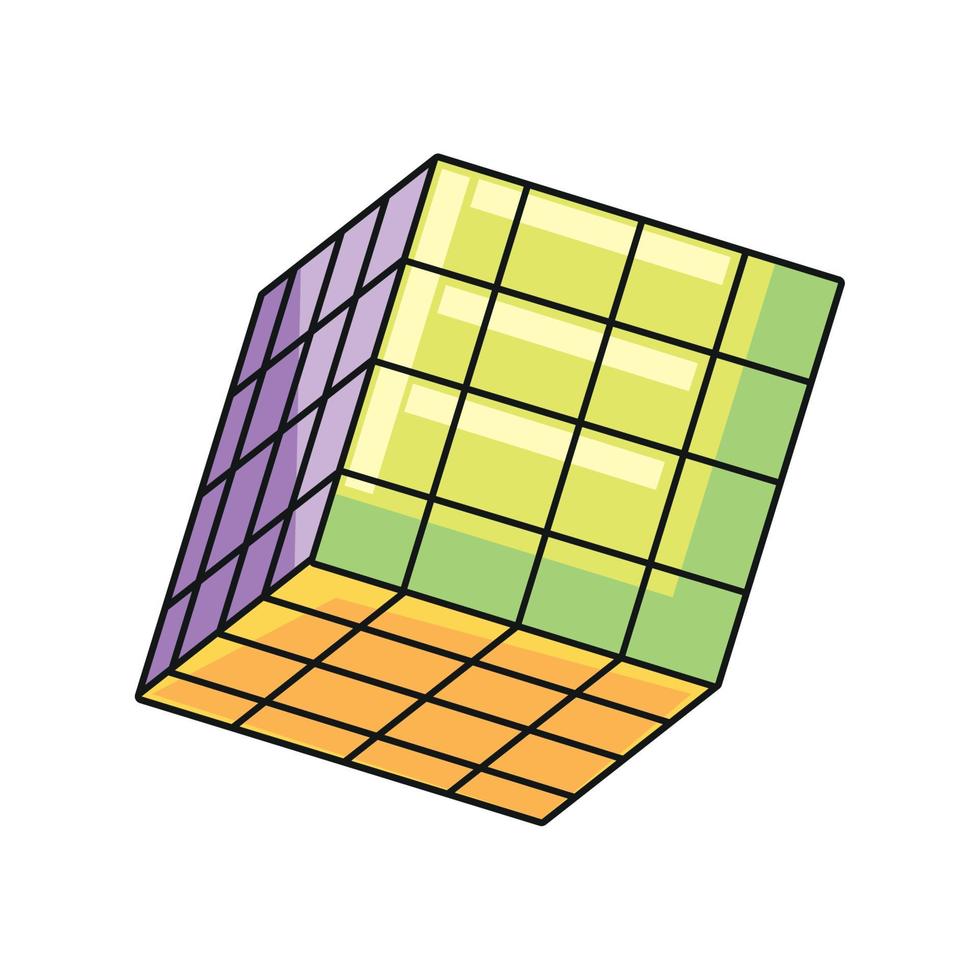 rubik cube pop art des années 90 vecteur