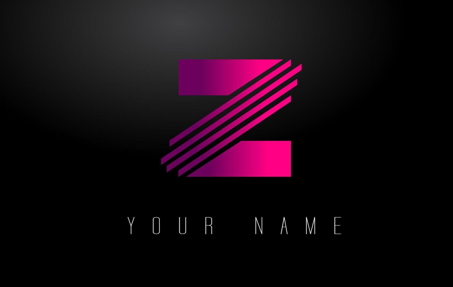 logo de lettre z lignes magenta. modèle de vecteur de lettres de ligne créative.