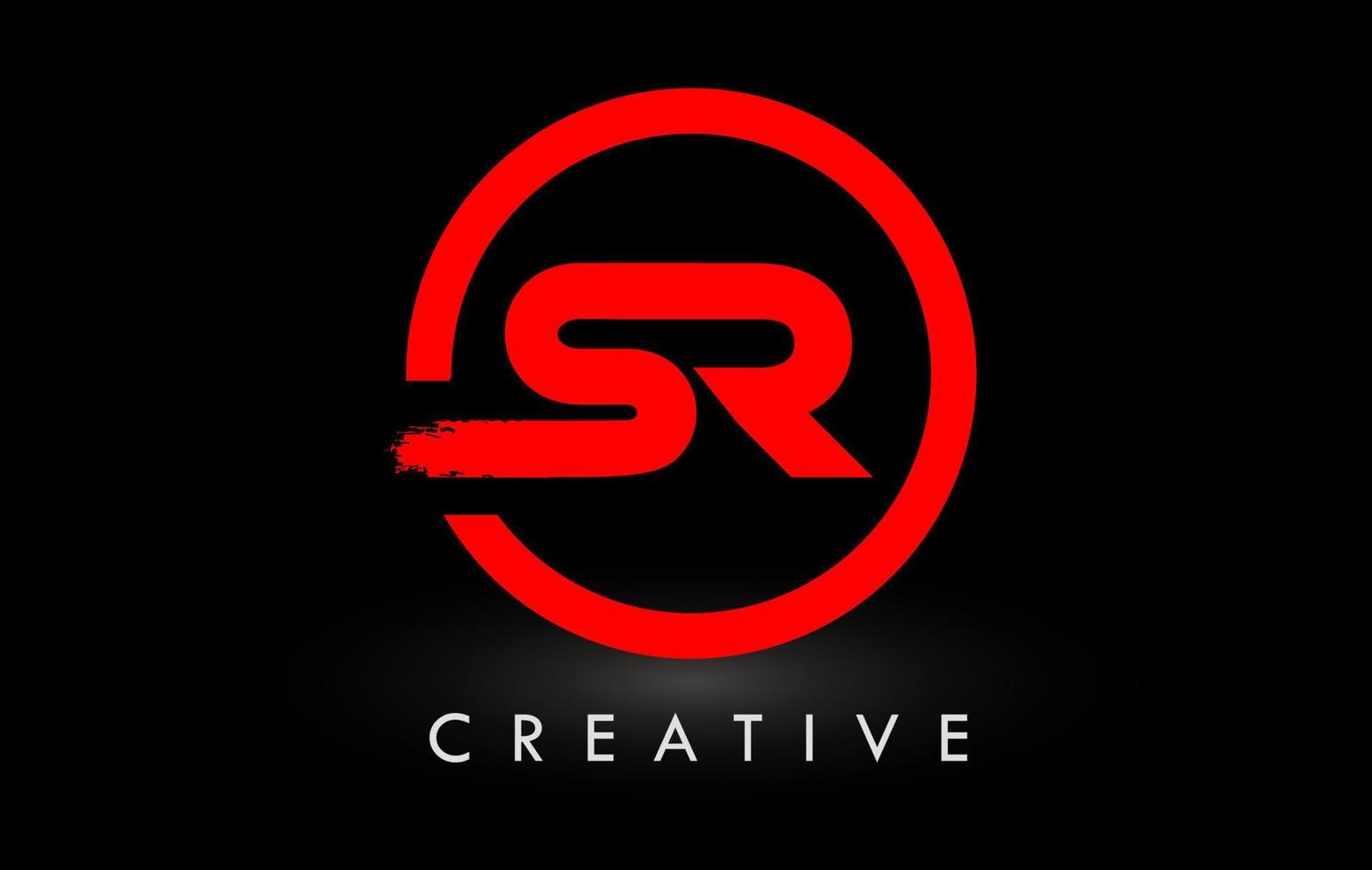 création de logo de lettre de brosse rouge. logo d'icône de lettres brossées créatives. vecteur