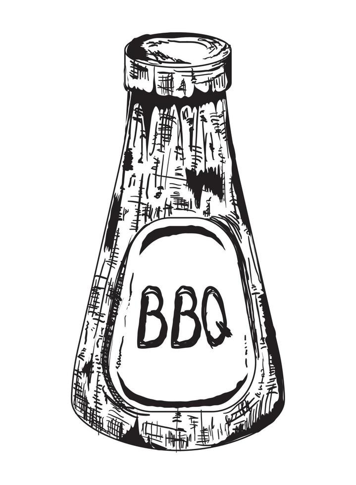 bouteille de sauce barbecue vecteur