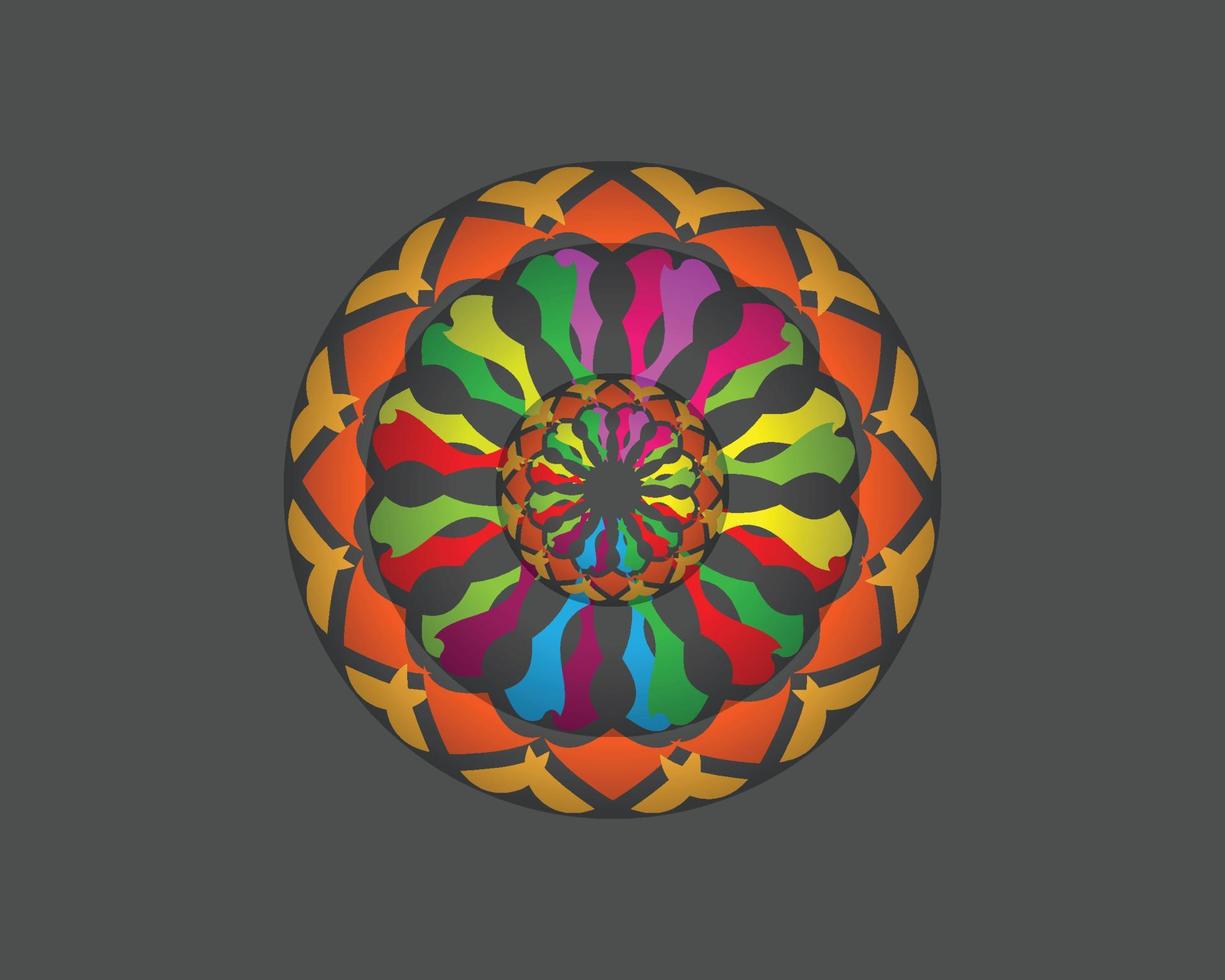 mandala coloré. illustration vectorielle. islam, arabe, indien, turc, pakistanais, chinois, vecteur