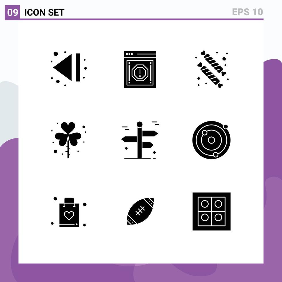 ensemble de 9 symboles d'icônes d'interface utilisateur modernes signes pour la navigation saint patrick day éléments de conception vectoriels modifiables vecteur