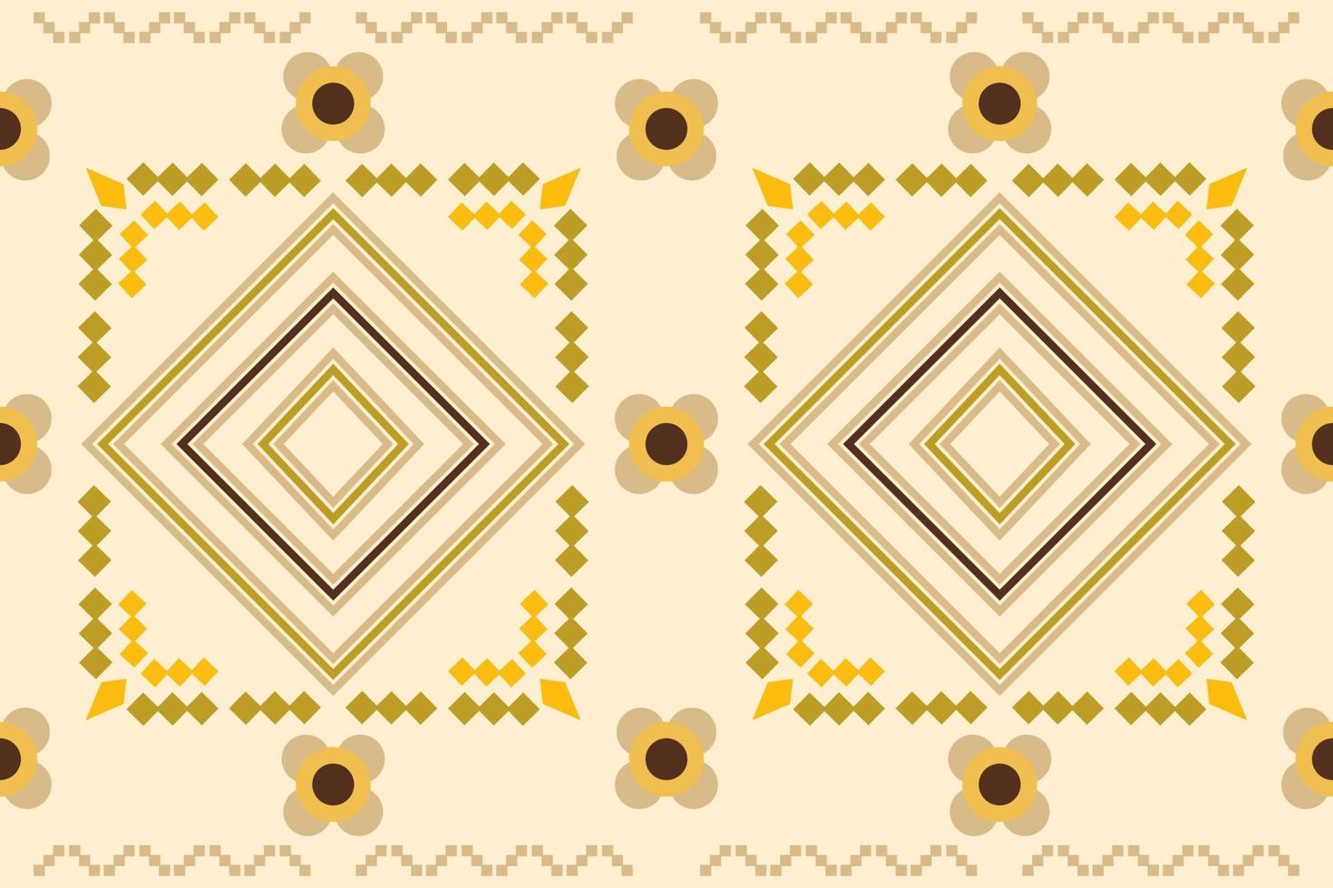 style géométrique de motif de tissu ethnique. sarong aztèque ethnique motif oriental traditionnel blanc marron fond crème. abstrait, vecteur, illustration. utiliser pour la texture, les vêtements, l'emballage, la décoration, les tapis. vecteur