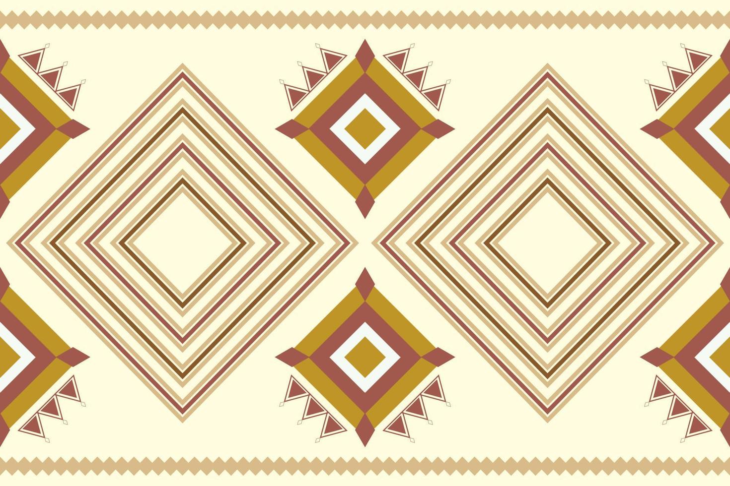 style géométrique de motif de tissu ethnique. sarong aztèque ethnique motif oriental traditionnel blanc marron fond crème. abstrait, vecteur, illustration. utiliser pour la texture, les vêtements, l'emballage, la décoration, les tapis. vecteur