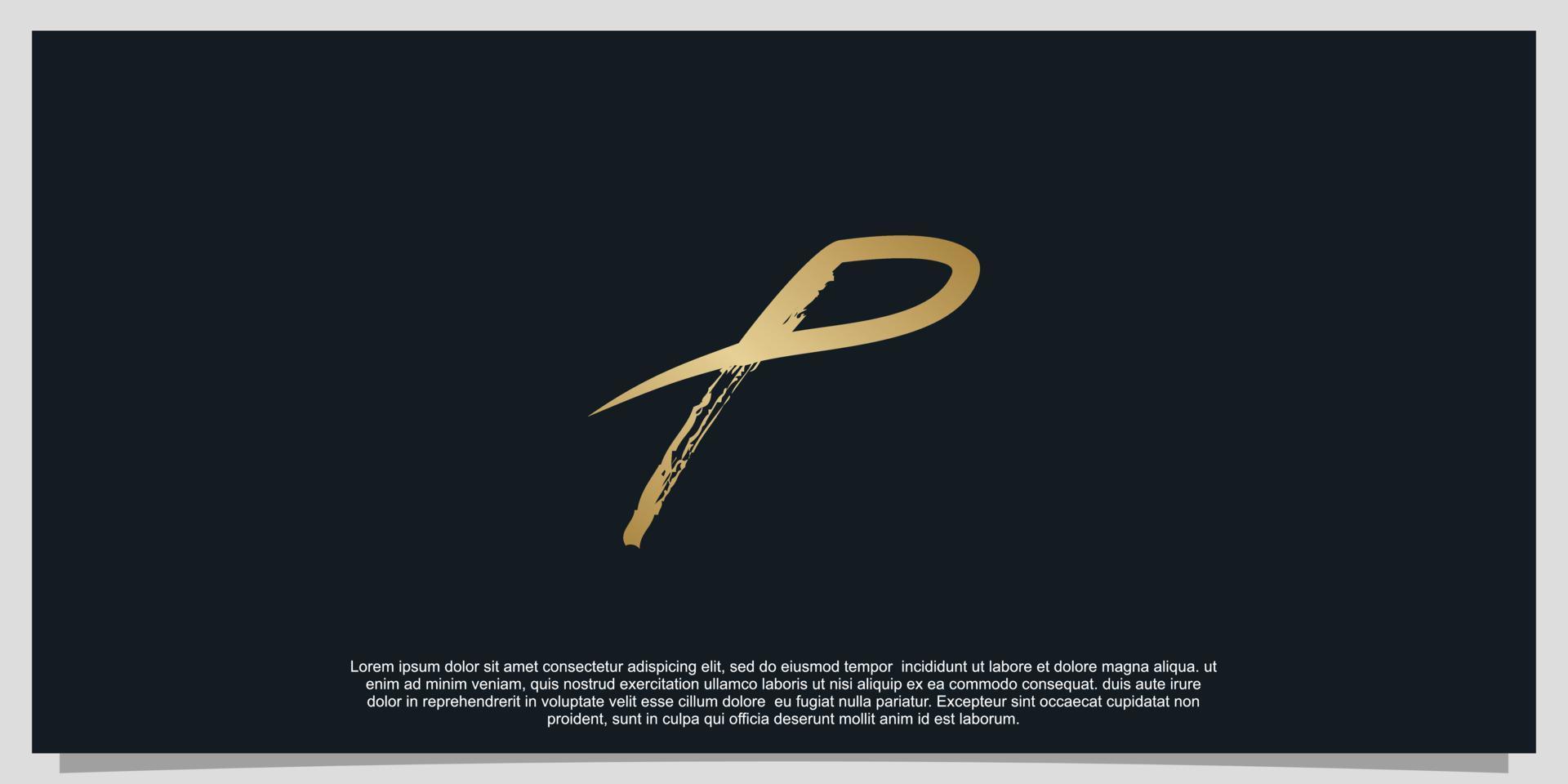 lettre p logo design gradient luxe design illustration vecteur premium