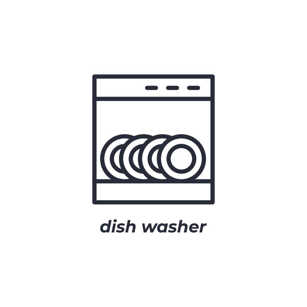 signe vecteur symbole de lave-vaisselle est isolé sur un fond blanc. couleur de l'icône modifiable.
