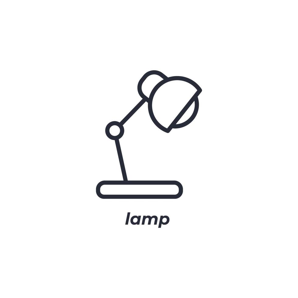 le symbole de lampe de signe de vecteur est isolé sur un fond blanc. couleur de l'icône modifiable.