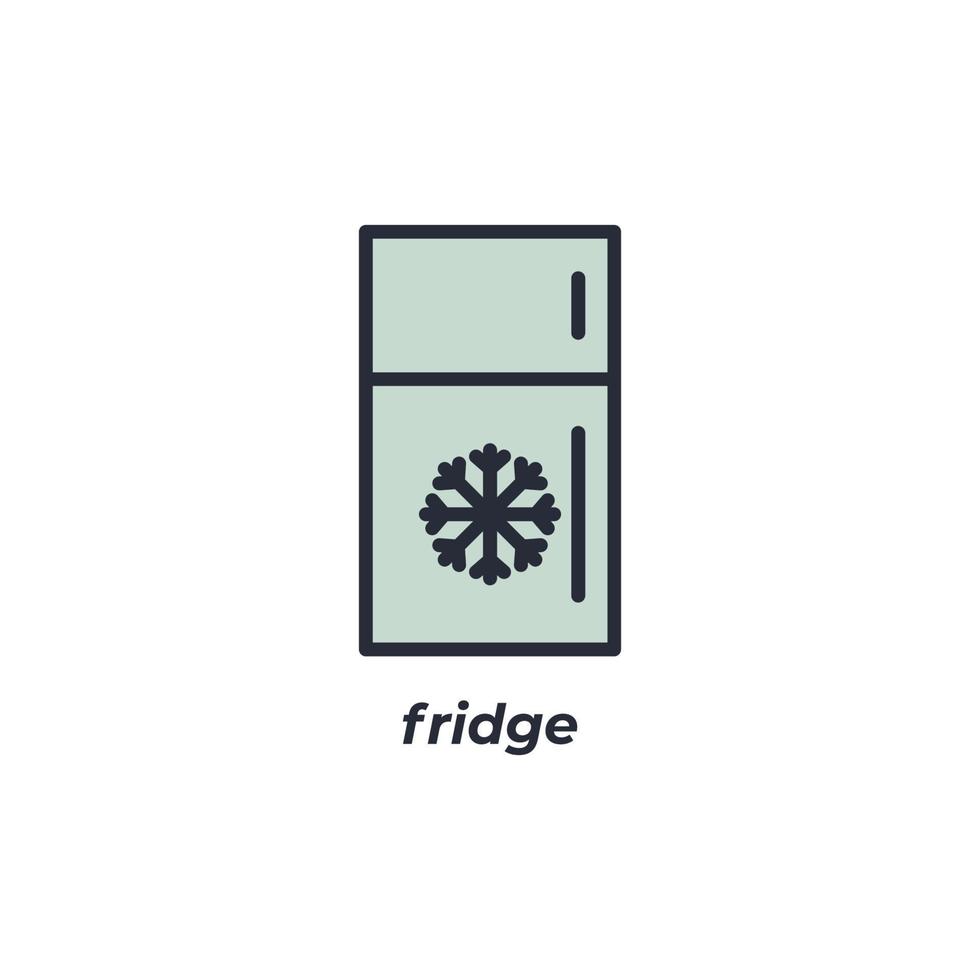 Le symbole de réfrigérateur de signe de vecteur est isolé sur un fond blanc. couleur de l'icône modifiable.