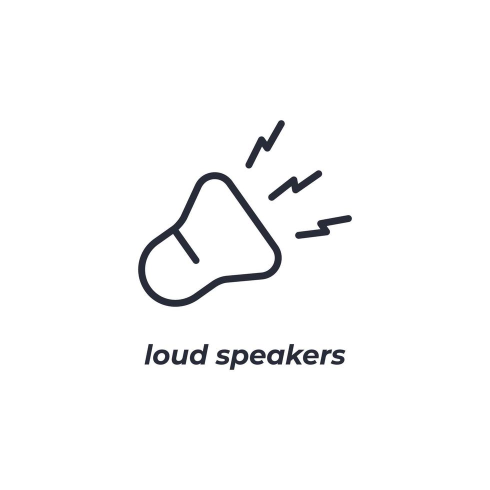 Le symbole des haut-parleurs du signe vectoriel est isolé sur un fond blanc. couleur de l'icône modifiable.