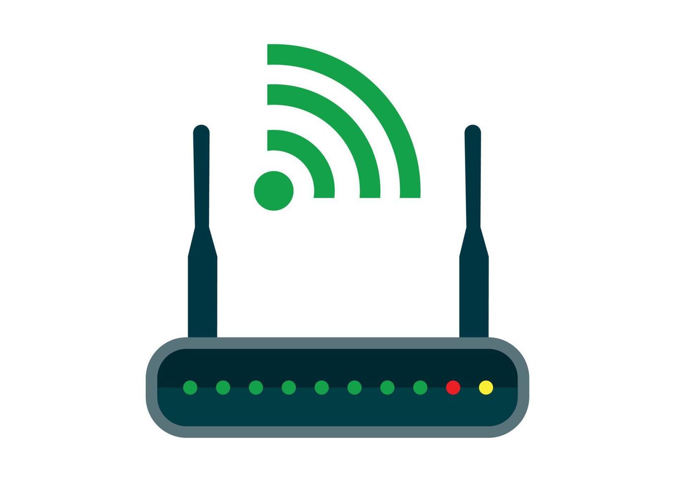 concept de logo de routeur wifi. illustration isolée de vecteur coloré de modem internet.