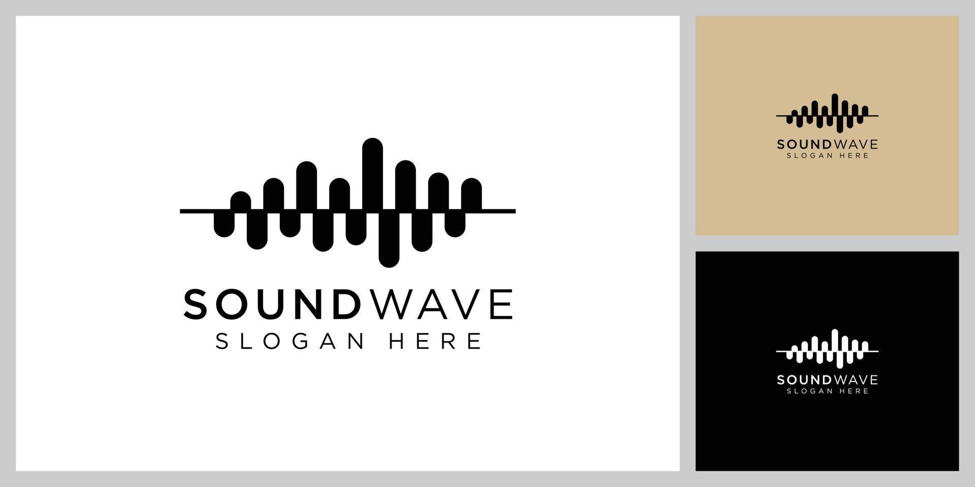 modèle de conception de vecteur de logo d'onde sonore