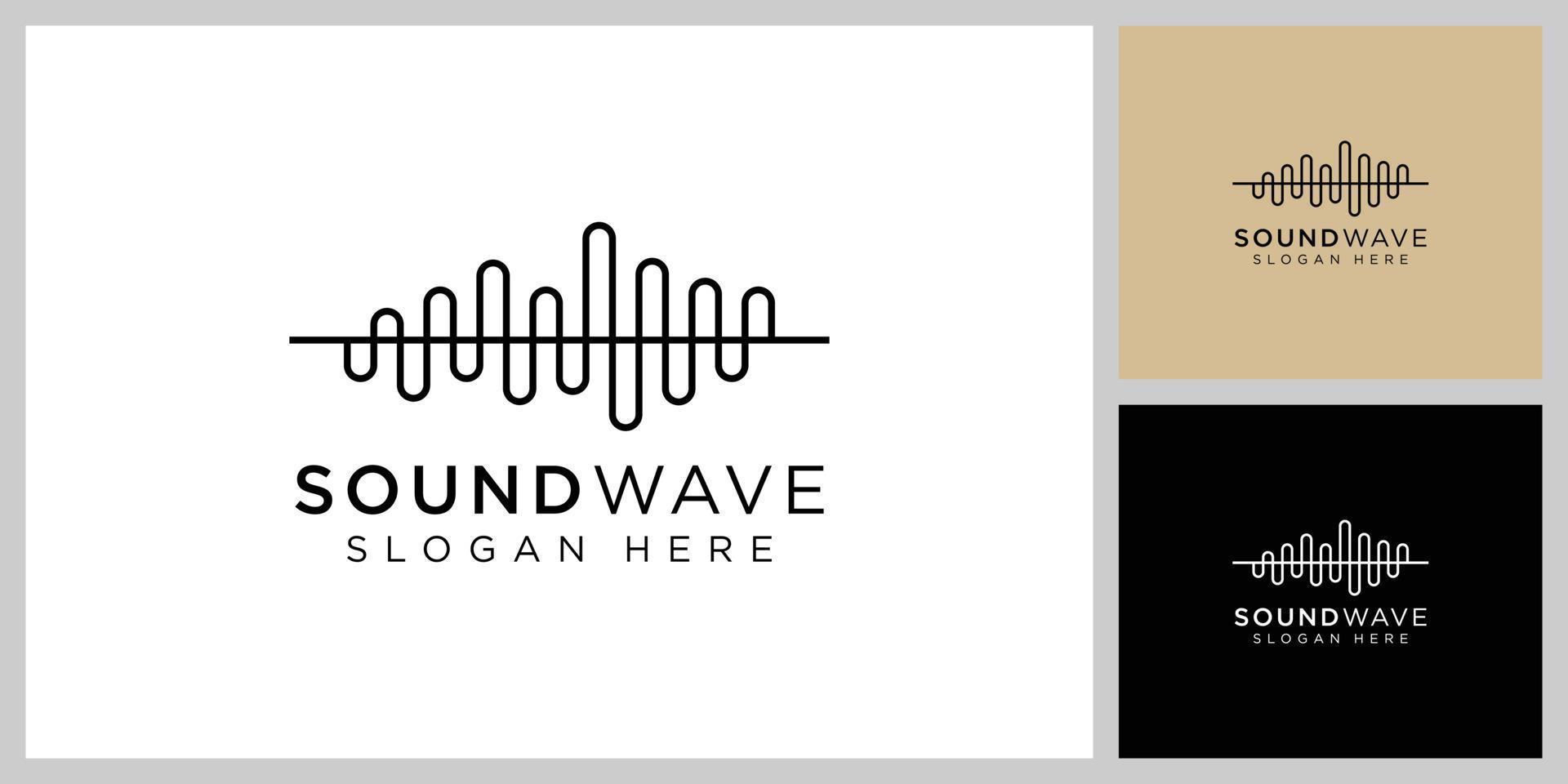 modèle de conception de vecteur de logo d'onde sonore