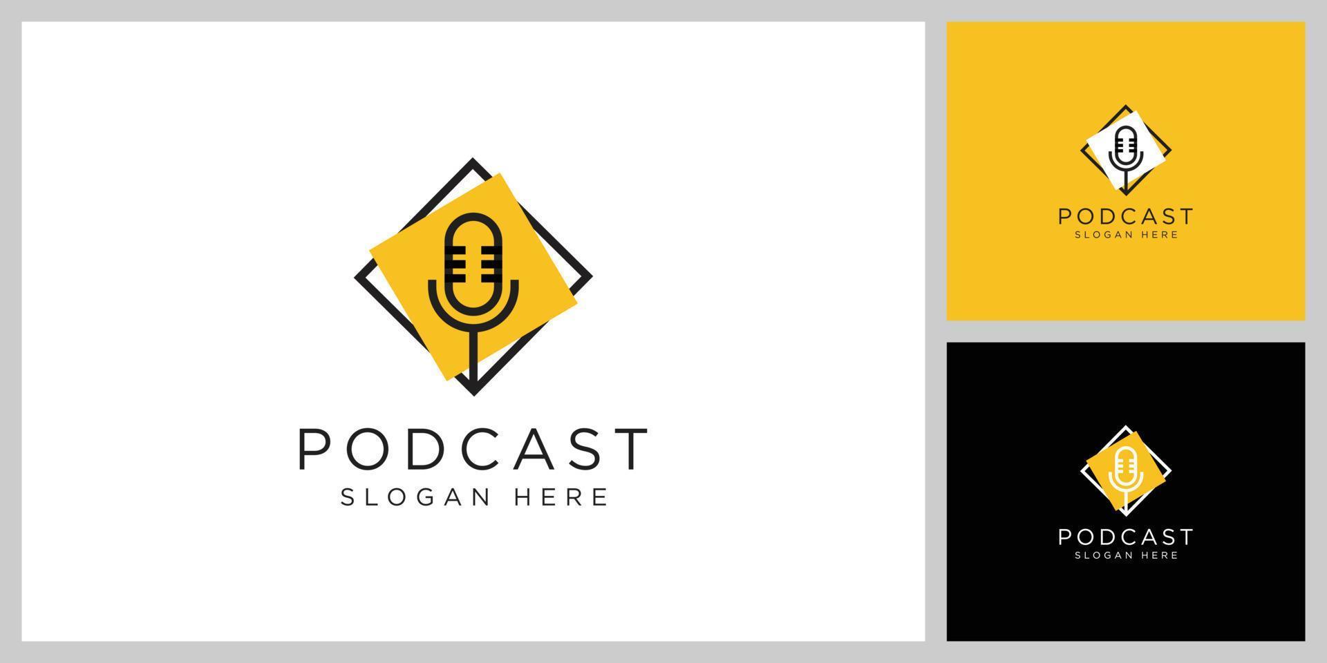 conception de vecteur de logo de podcast