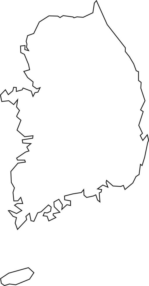 contour de l'île de la carte de la corée. vecteur