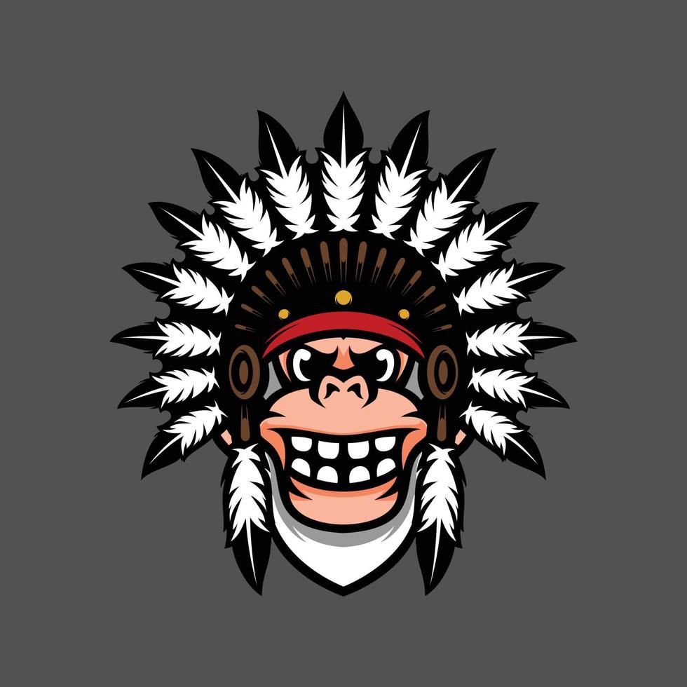 vecteur de conception de mascotte apache yéti