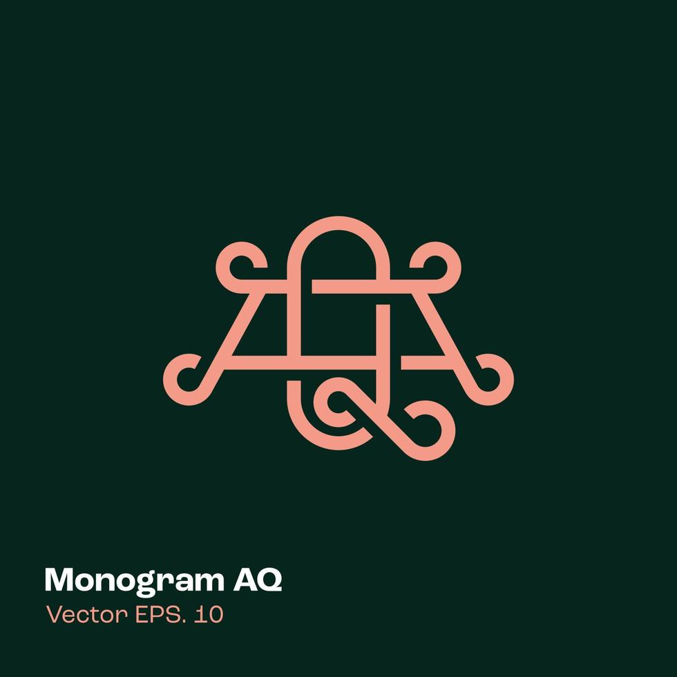 monogramme logo aq vecteur