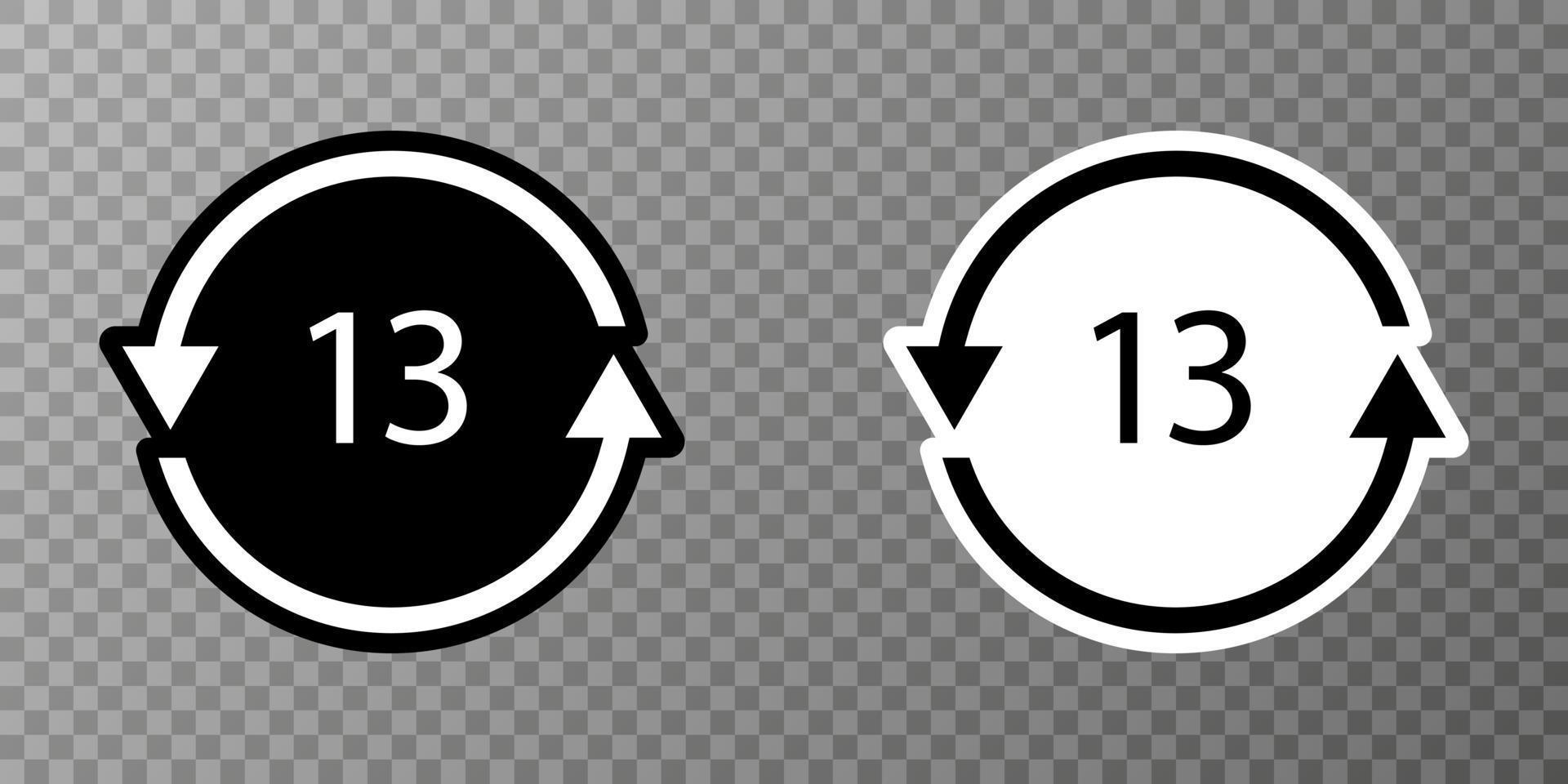 symbole de recyclage de la batterie 13 soz. illustration vectorielle vecteur