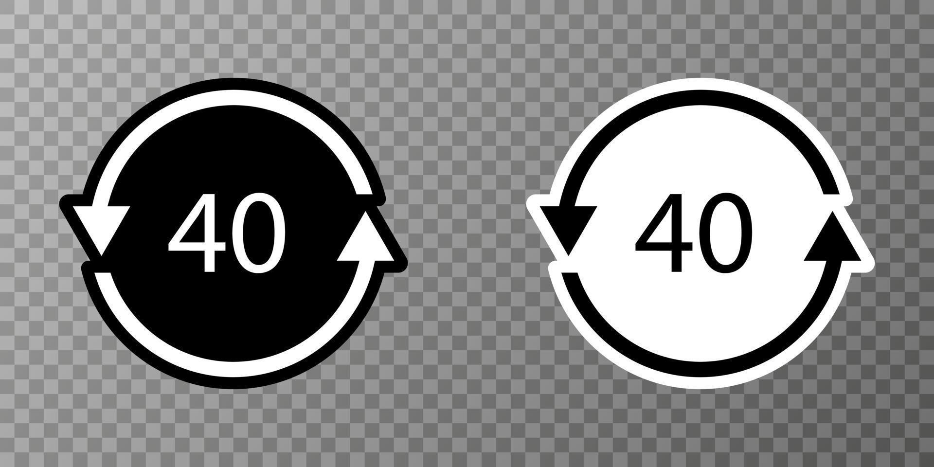 symbole de recyclage du plastique fe 40, emballage en plastique. illustration vectorielle vecteur