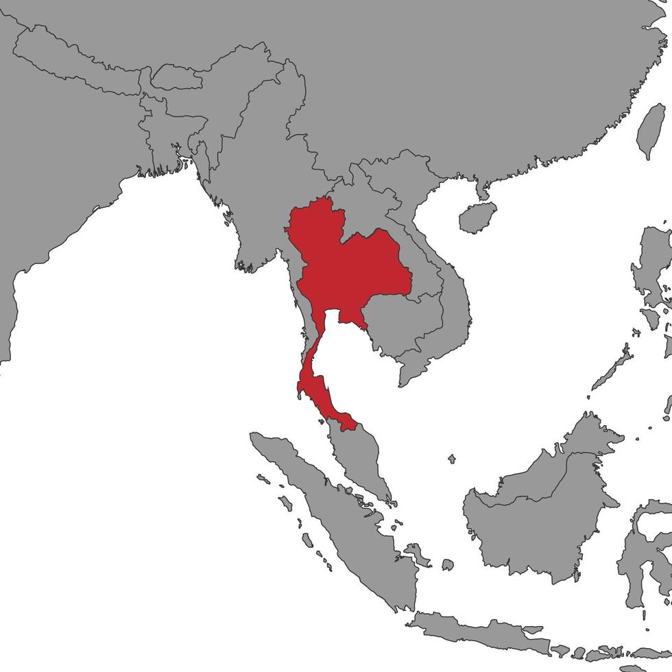 thaïlande sur la carte du monde. illustration vectorielle. vecteur