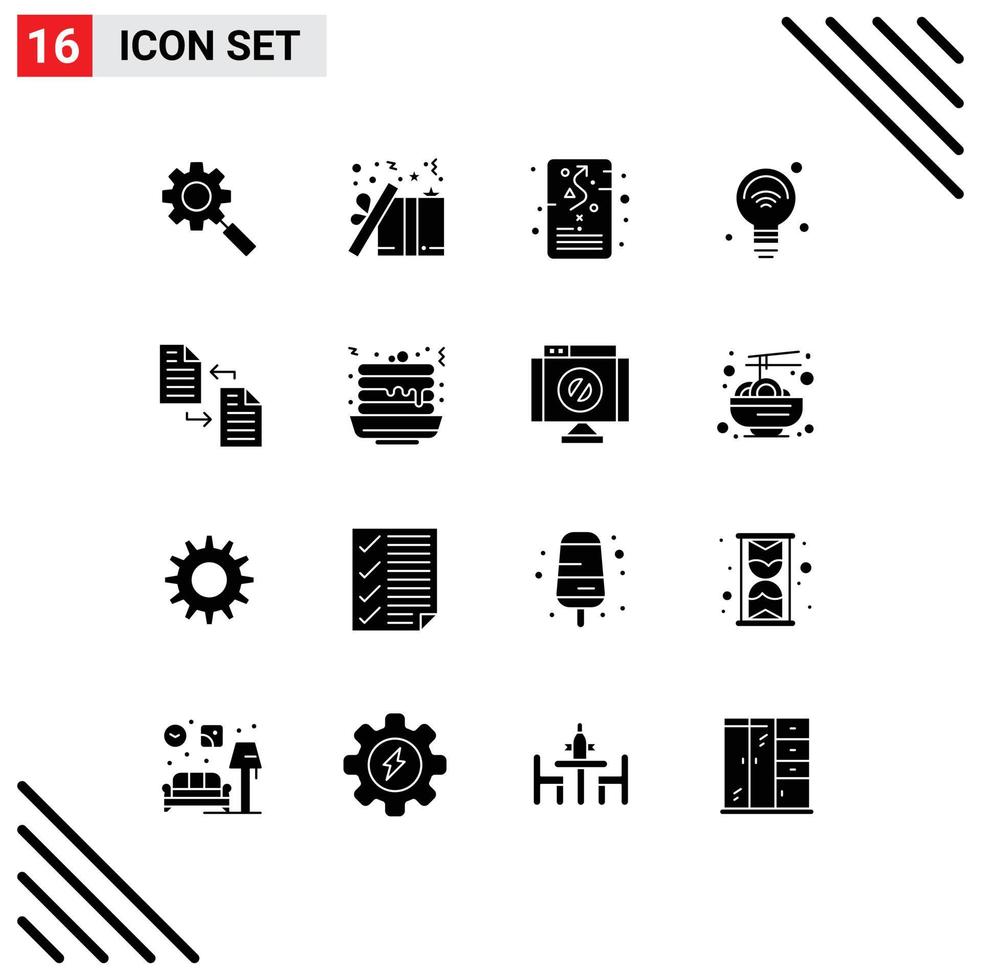 16 icônes créatives signes et symboles modernes d'iot internet star bulb planning éléments de conception vectoriels modifiables vecteur