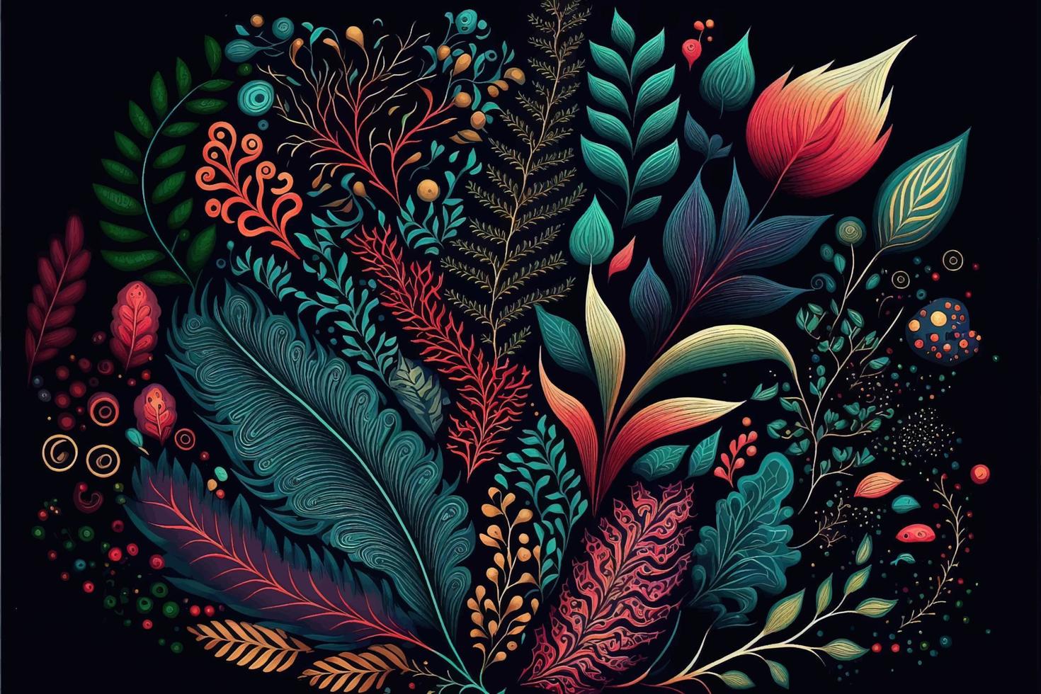 plante et feuilles organiques abstraites colorées. le tropical abstrait vecteur