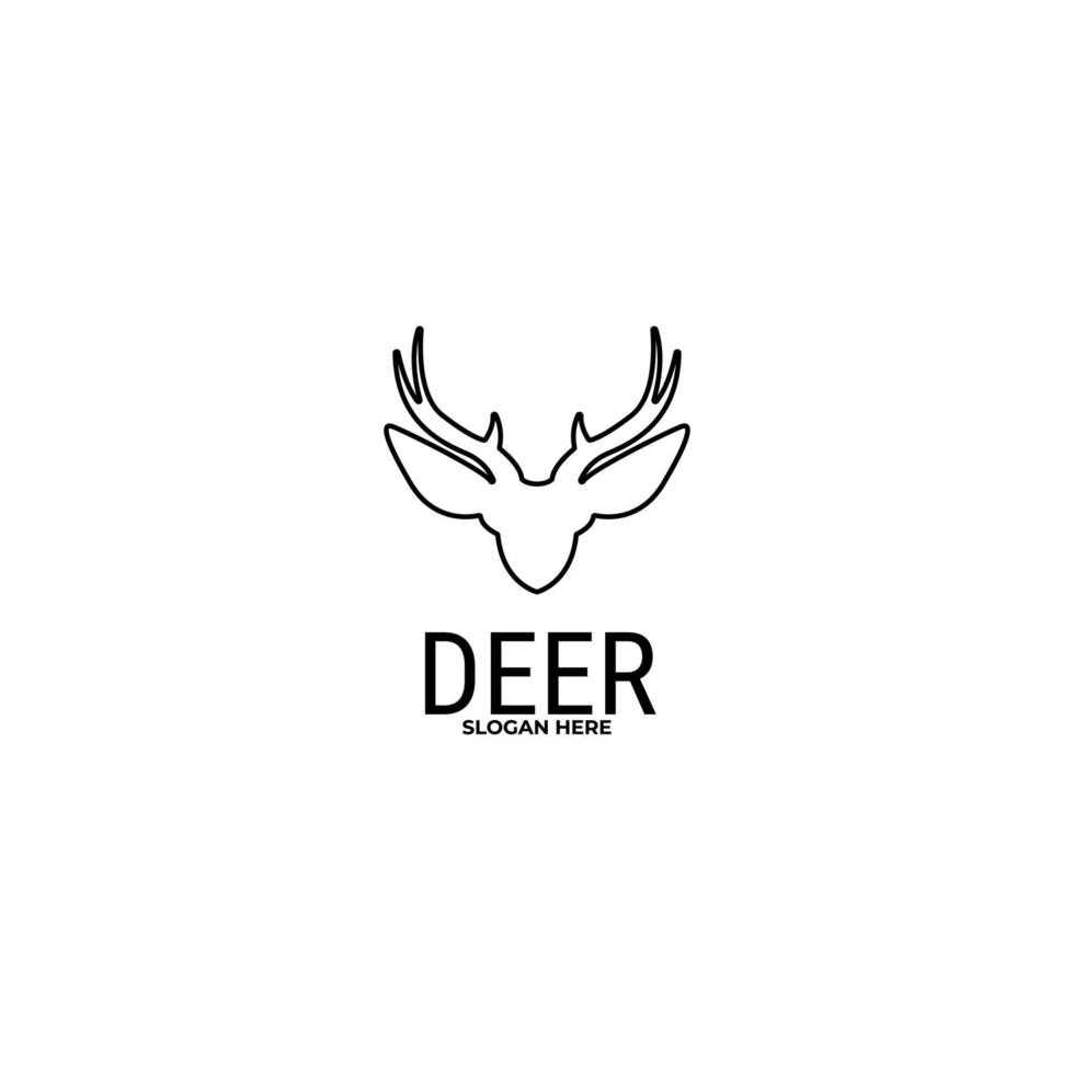 illustration de modèle de conception de logo de tête de cerf minimaliste de vecteur