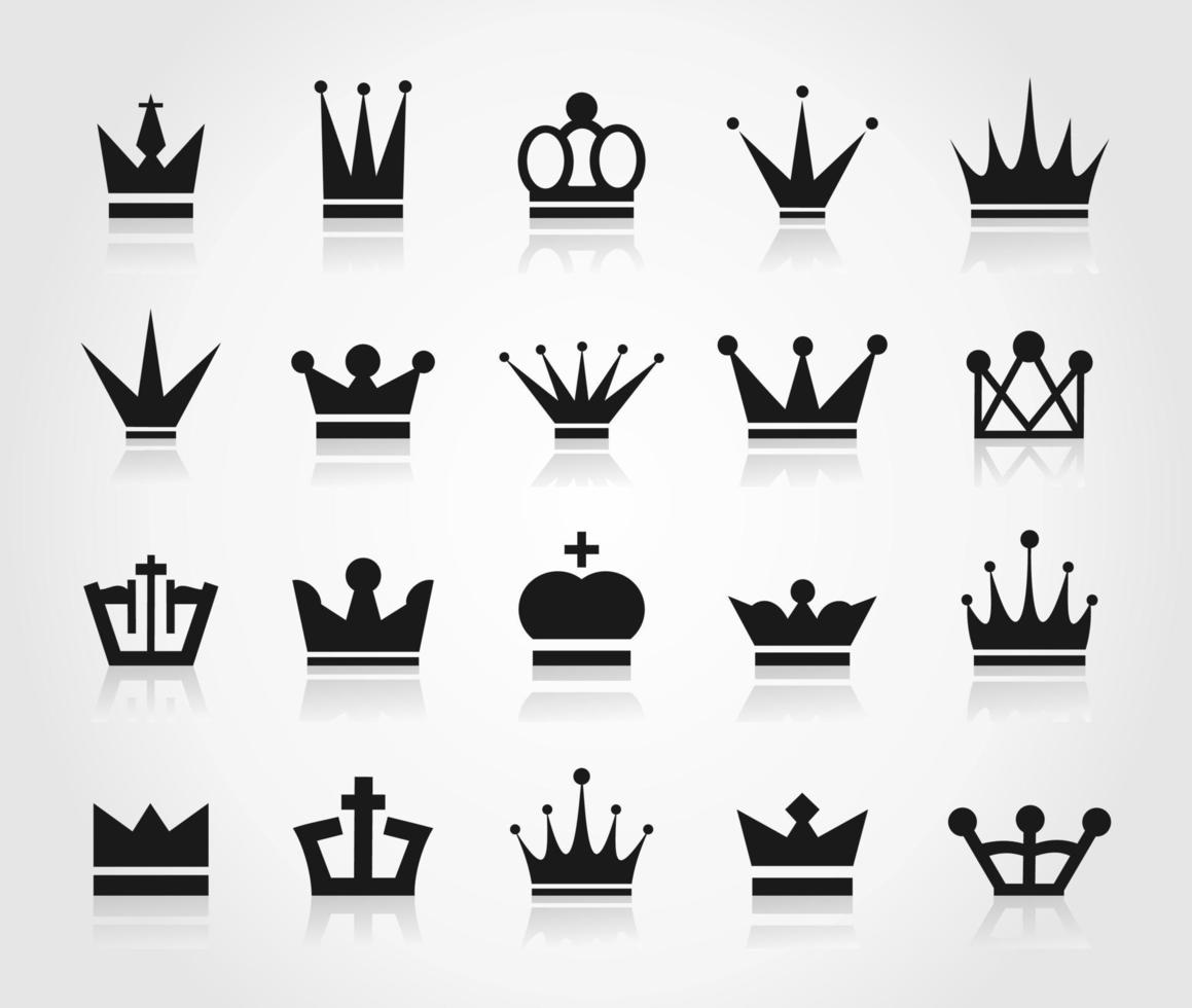ensemble d'icônes de couronnes. une illustration vectorielle vecteur