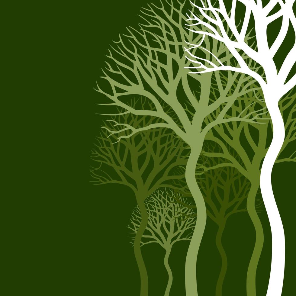 bois d'arbres sur fond vert. une illustration vectorielle vecteur