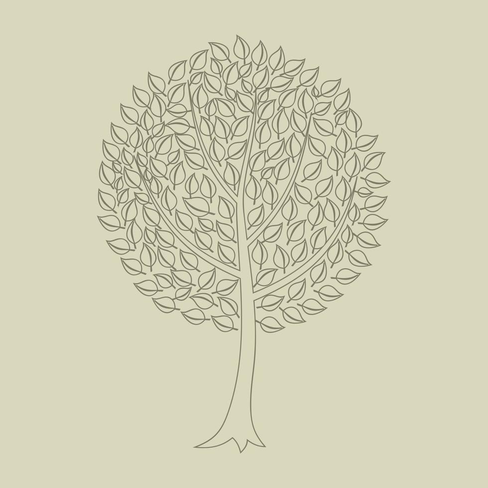 arbre à couronne arrondie. une illustration vectorielle vecteur