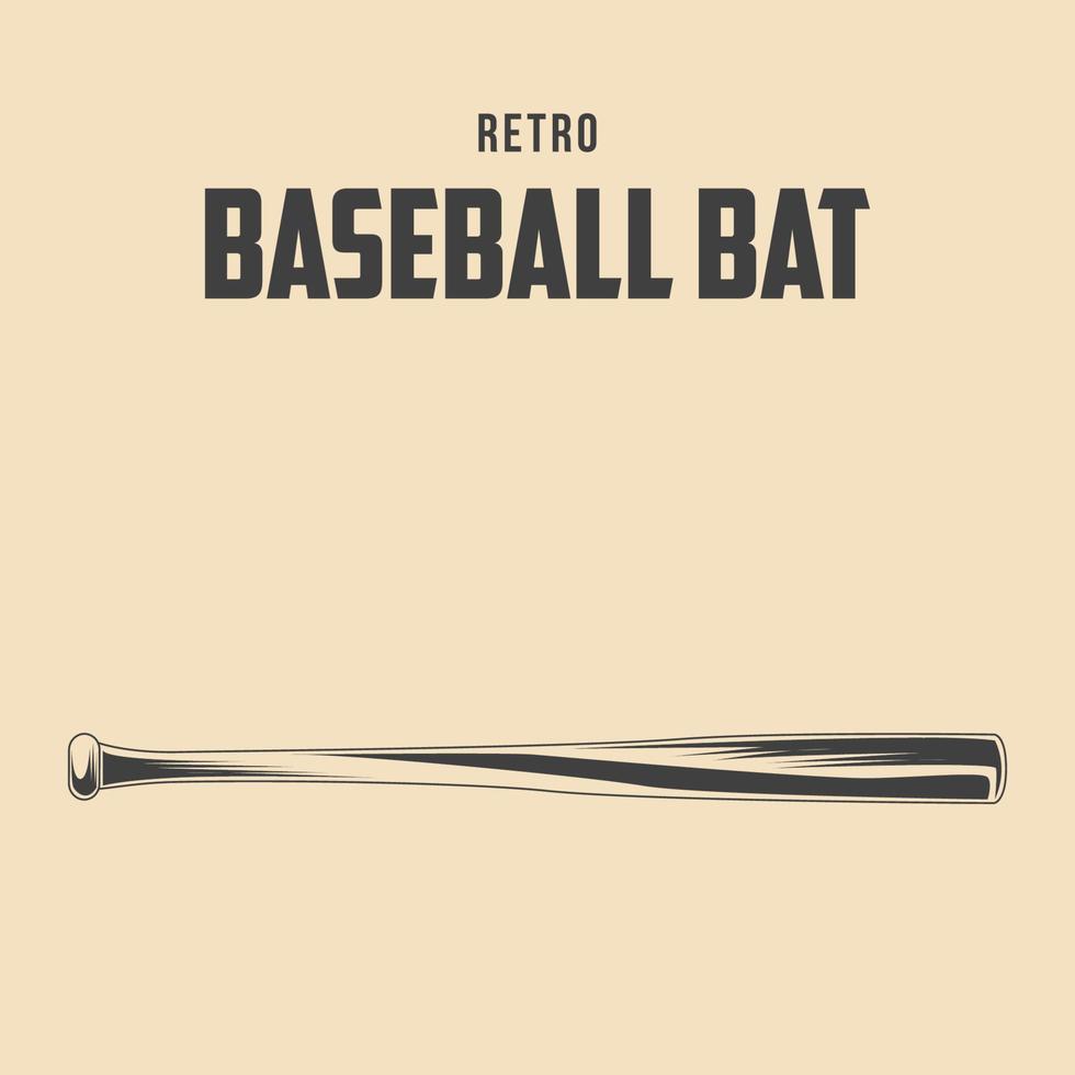 illustration vectorielle de batte de baseball rétro vecteur