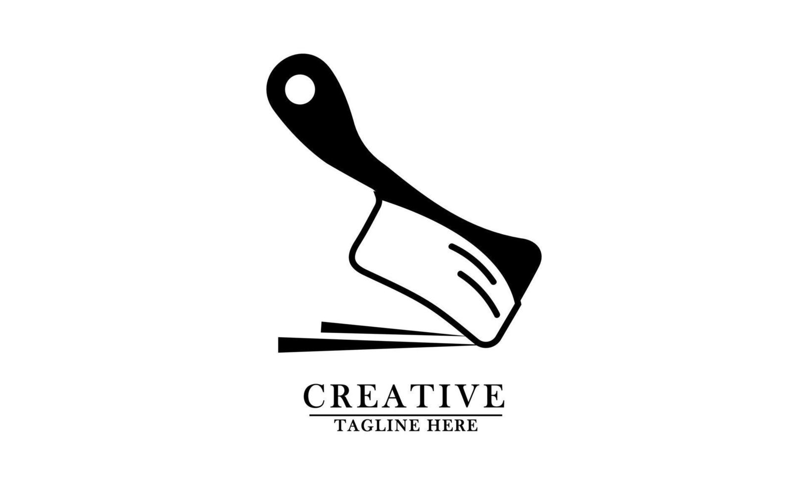 création d'icône logo simple grand couteau vecteur