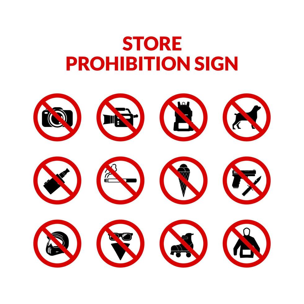 signe d'interdiction de magasin et symbole illustration vectorielle de conception graphique vecteur