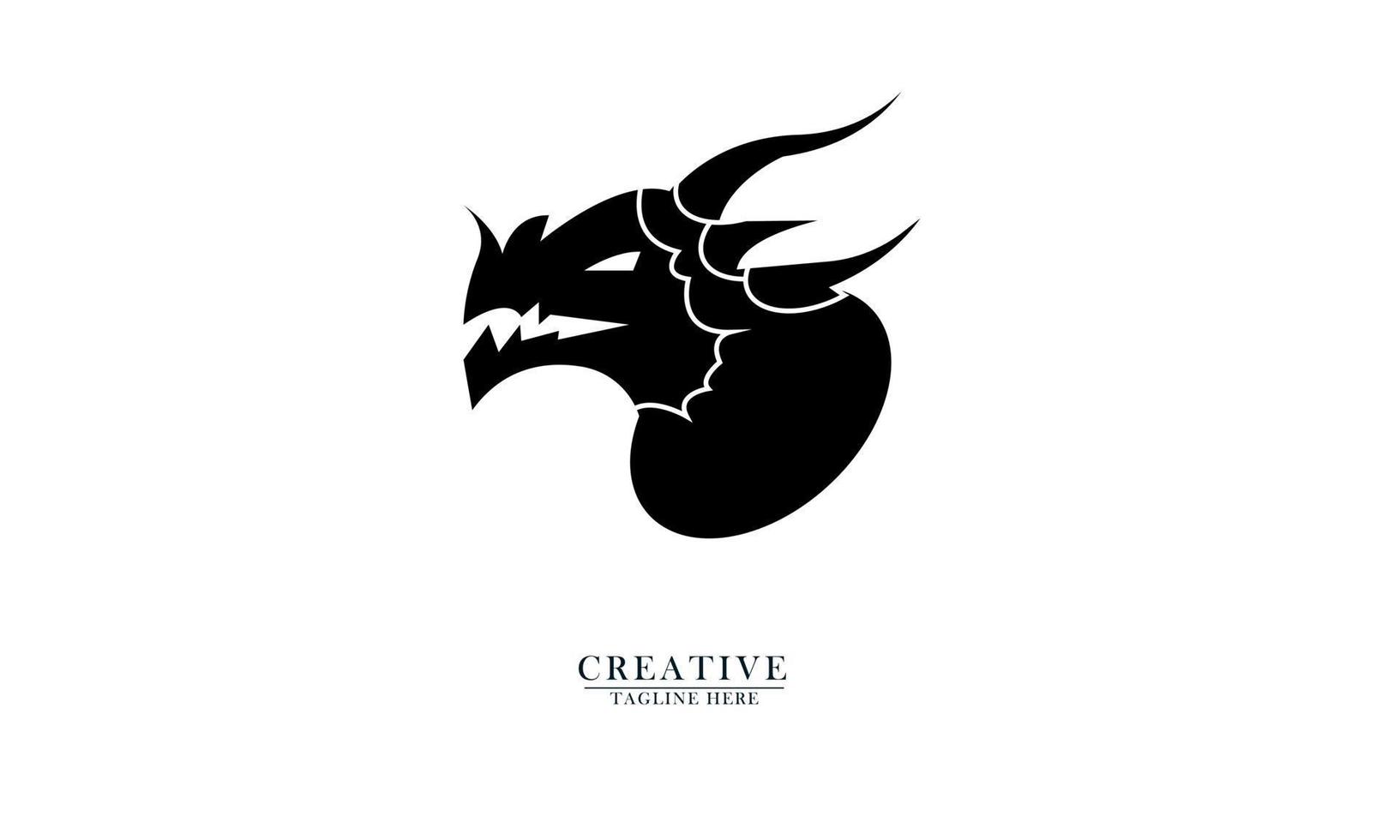 icône du logo animal mythique tête de dragon effrayant vecteur