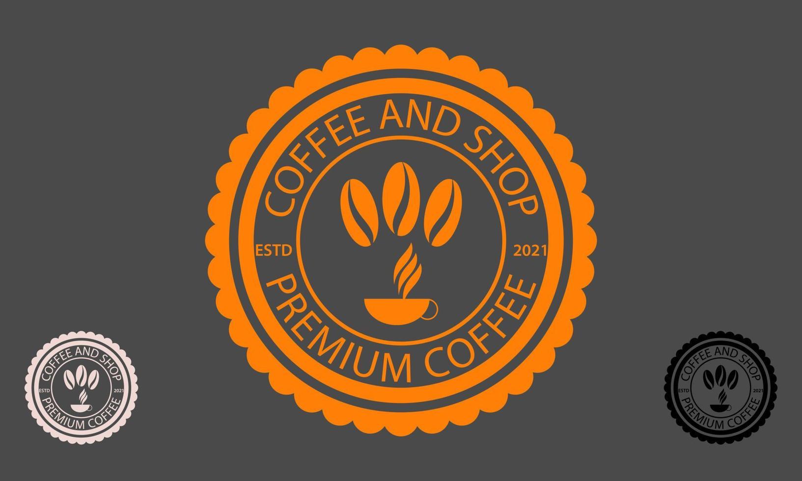 icône du logo grain de café et tasse vecteur