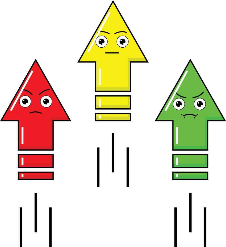 illustration graphique de conception de personnage de flèche vers le haut vecteur
