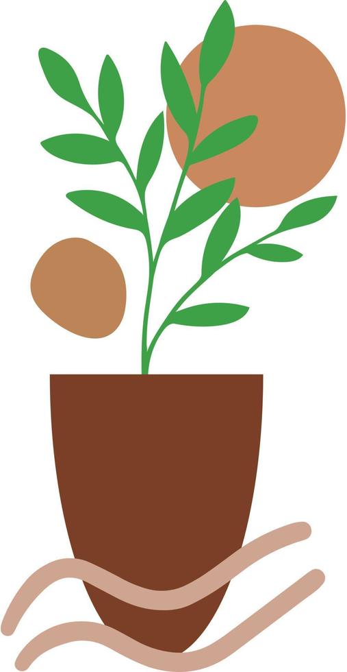 illustration de plantes tropicales crème rouge et marron vecteur