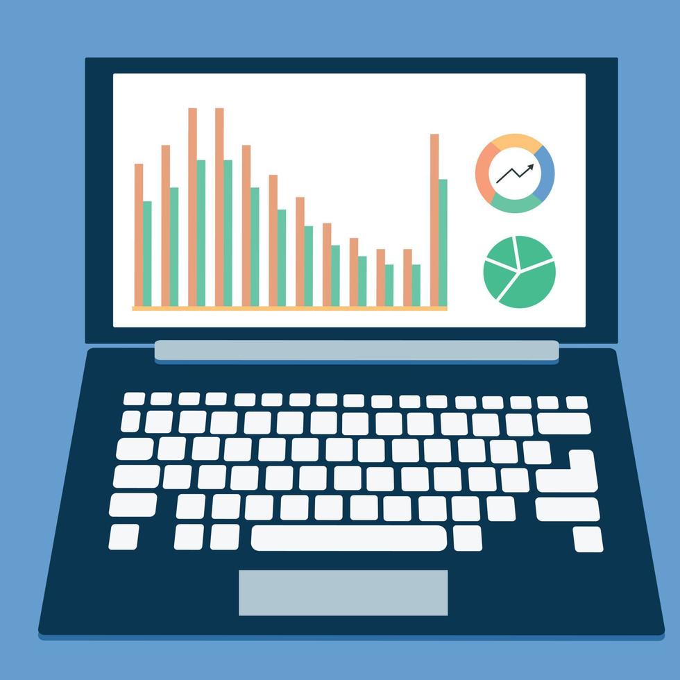 ordinateur portable pour le travail, conclusions de l'évaluation des graphiques vecteur