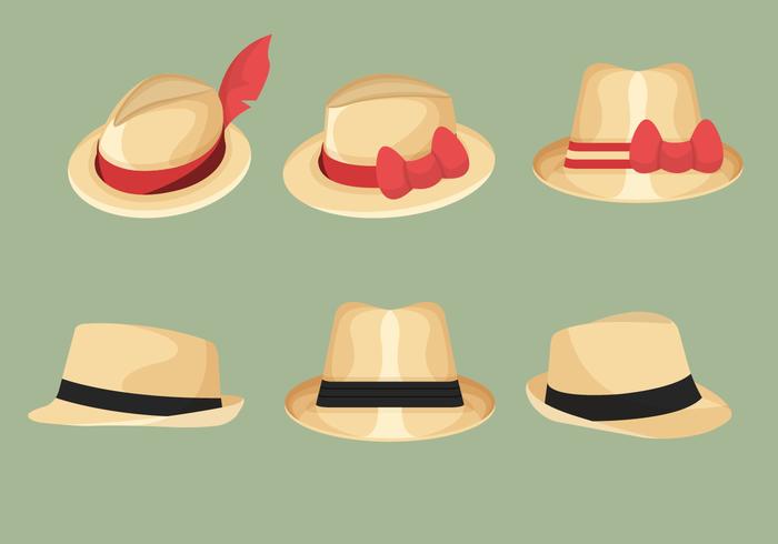 Collection de chapeau de Panama vecteur
