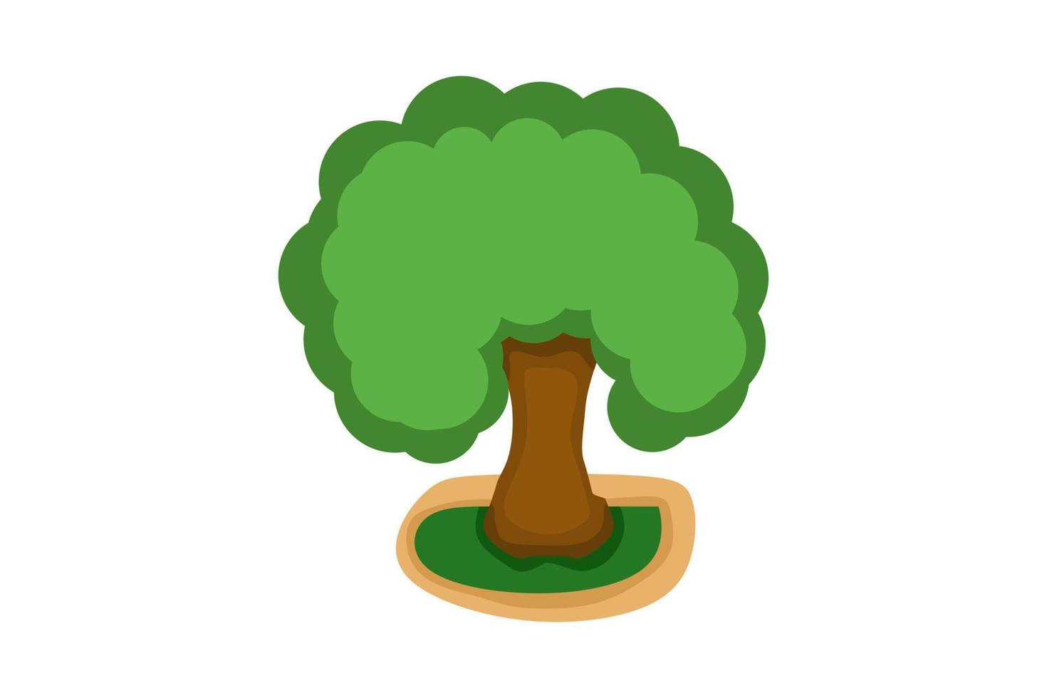 logo de chêne au design plat vecteur