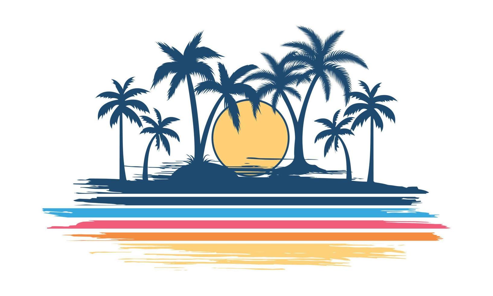 plage de surf et conception d'illustration svg de montagne. plage de surf de motivation, montagne svg illustration clipart enfants créatifs et illustration vectorielle de plage de surf. vecteur