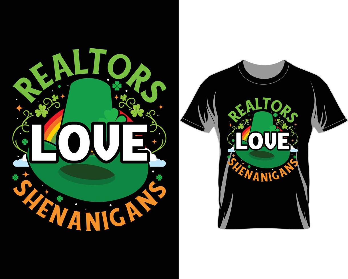 les agents immobiliers aiment les manigances st patrick's day t shirt design vector