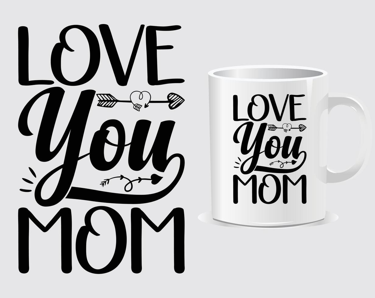 je t'aime maman fête des mères citation vecteur de conception de tasse