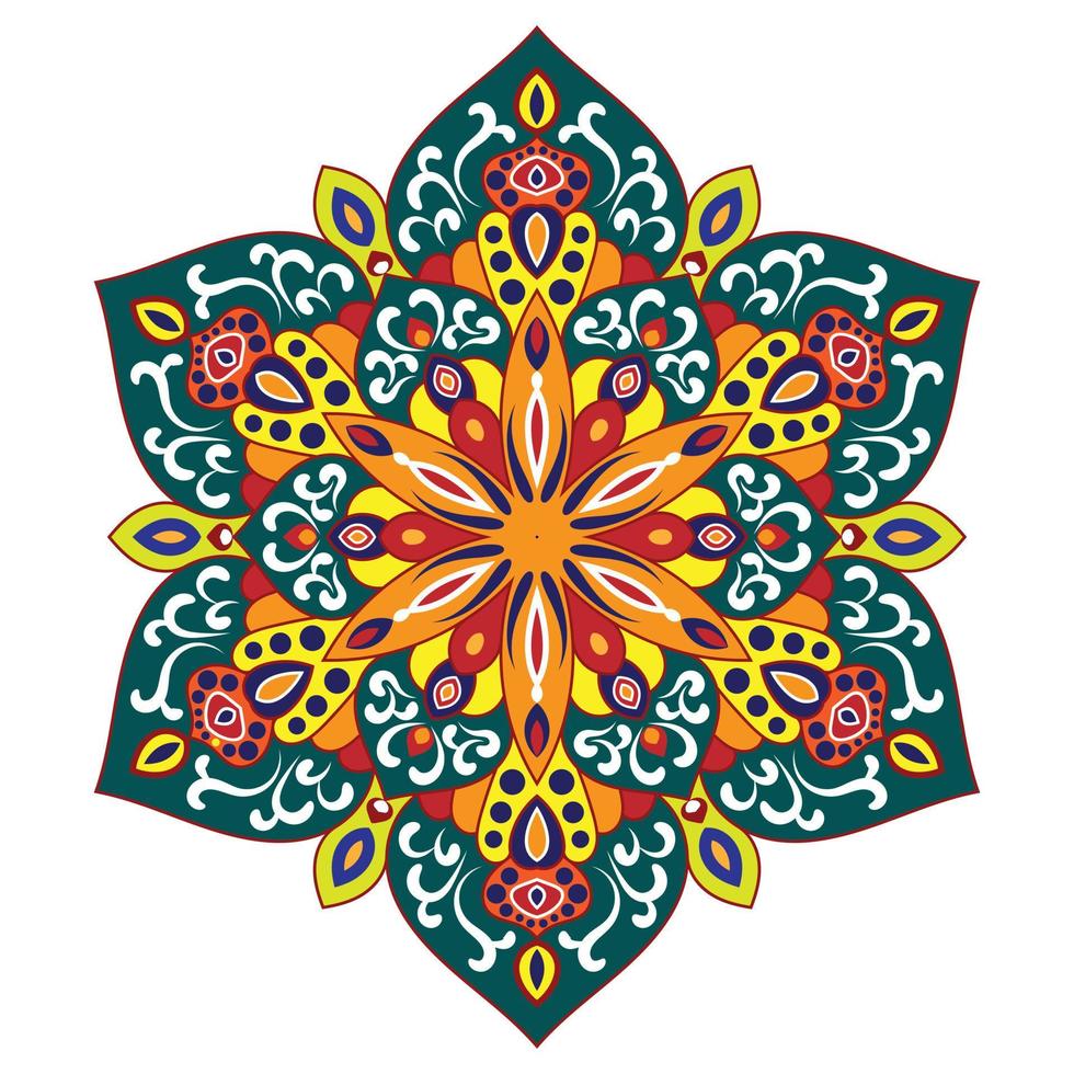 fond de mandala et fleur moderne floral coloré de vecteur. vecteur