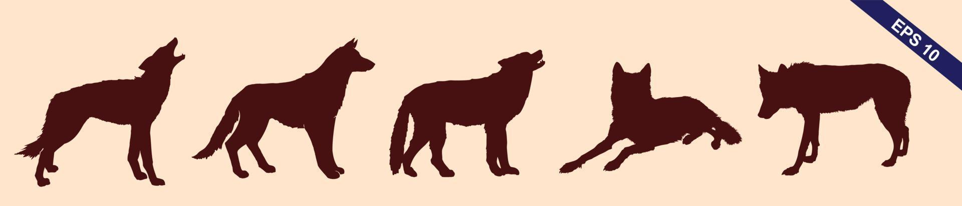 mettre la tête d'un loup. silhouette et style de la tête pour votre conception. illustration vectorielle, objets isolés vecteur