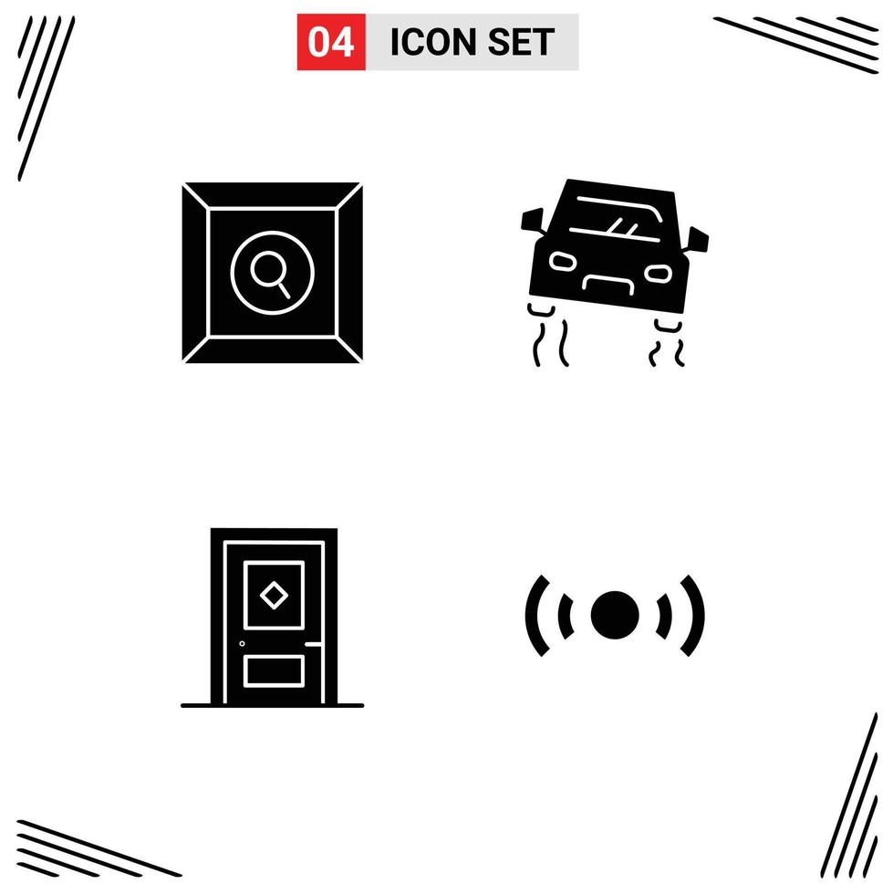 pack d'icônes vectorielles stock de 4 signes et symboles de ligne pour accident de construction de boîte dérapage éléments de conception vectoriels modifiables de base vecteur