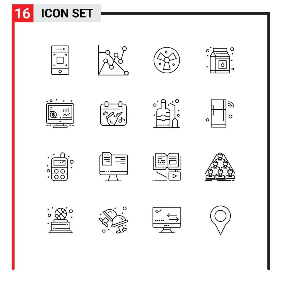 pack d'interface utilisateur de 16 contours de base d'éléments de conception vectoriels modifiables du paquet d'investissement d'avertissement de retour d'argent vecteur